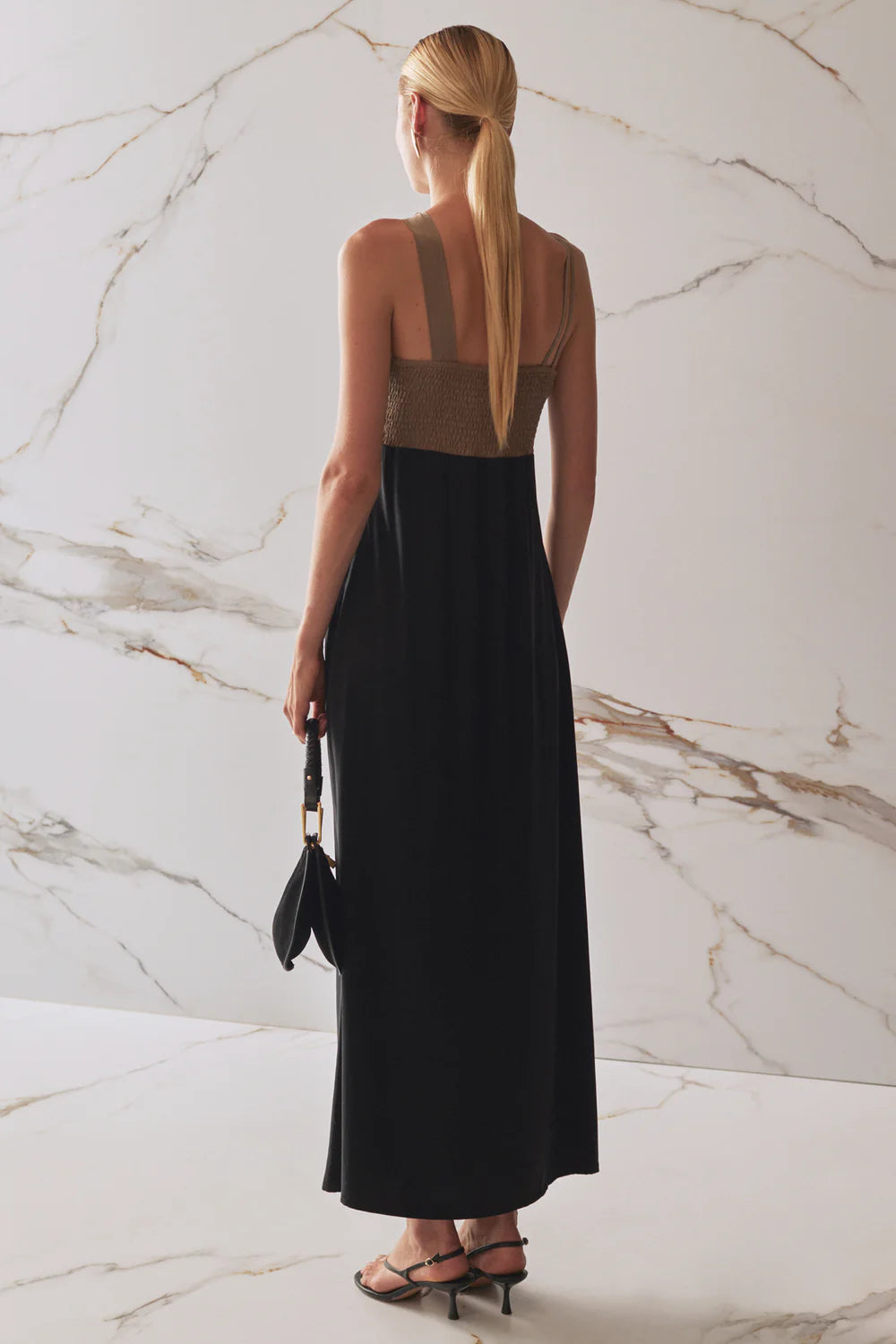ellery maxi dress Ellery Tank Maxi Dress with Bow Straps in Primrose