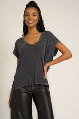 Too Deep Washed Scoop Neck Tee