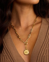 Zoey Statement Evil Eye Coin Link Necklace