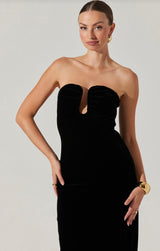 Arista Sweetheart Velvet Midi Dress