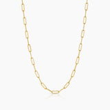 Malene Mother of Pearl Paperclip Necklace