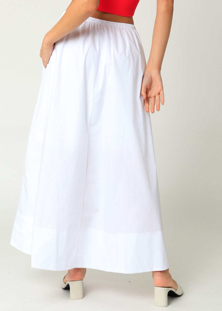White Poplin Skirt – Traveling Chic Boutique, VA