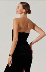 Arista Sweetheart Velvet Midi Dress