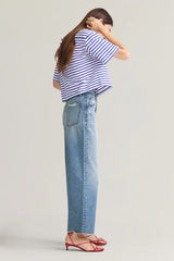 Tate Crop High Rise Bowed Wide Leg