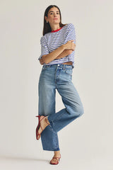 Tate Crop High Rise Bowed Wide Leg