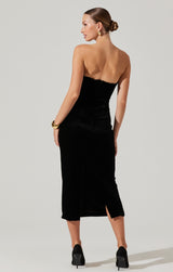 Arista Sweetheart Velvet Midi Dress