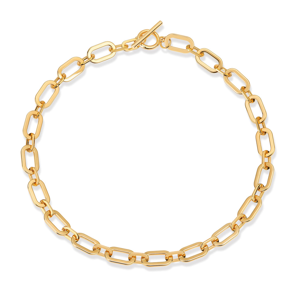 14K Gold Large Open Link Chain Bracelet