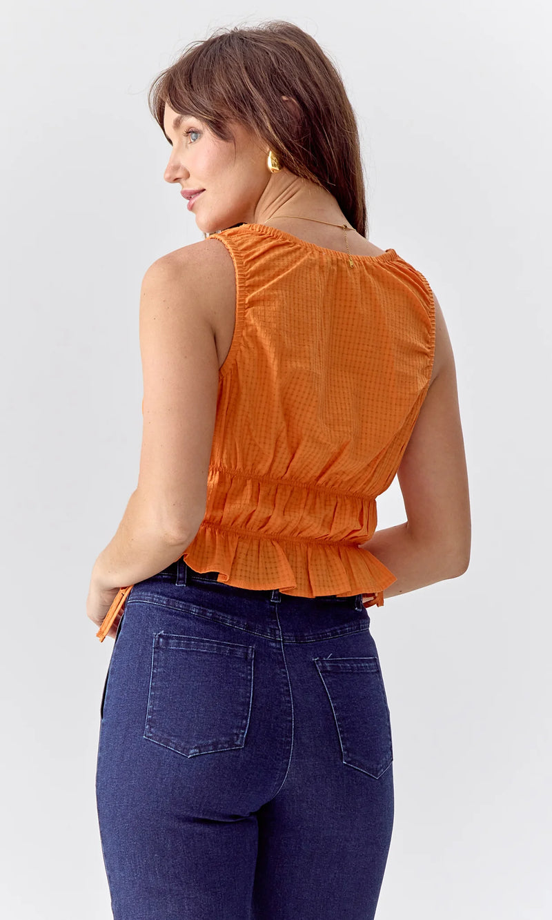 Whitney Textured Ruched Top