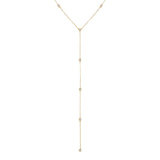 Colored CZ Bezel Station Lariat Necklace