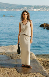 Yessenia Whipstitch Skirt Linen