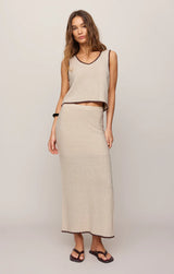 Yessenia Whipstitch Skirt Linen