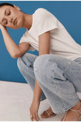 LEXI MID RISE BOWED STRAIGHT - STELLAR