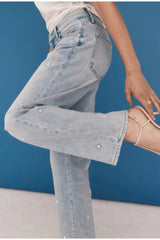 LEXI MID RISE BOWED STRAIGHT - STELLAR