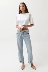 Kacey Mid Rise Cuffed Boyfriend