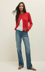 Medina Rib Cardigan Red Lotus