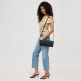 Ada Top Handle Woven East West Clutch Crossbody