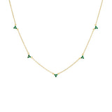 Multi Trio Cluster Necklace Emerald