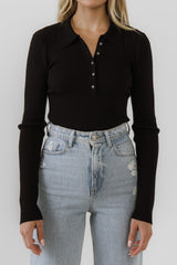 Collared Knit Bodysuit