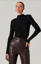 Roslin Ribbed Mock Neck Sweater