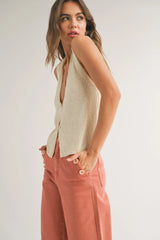 Hook & Eye Closer Vest Cardigan