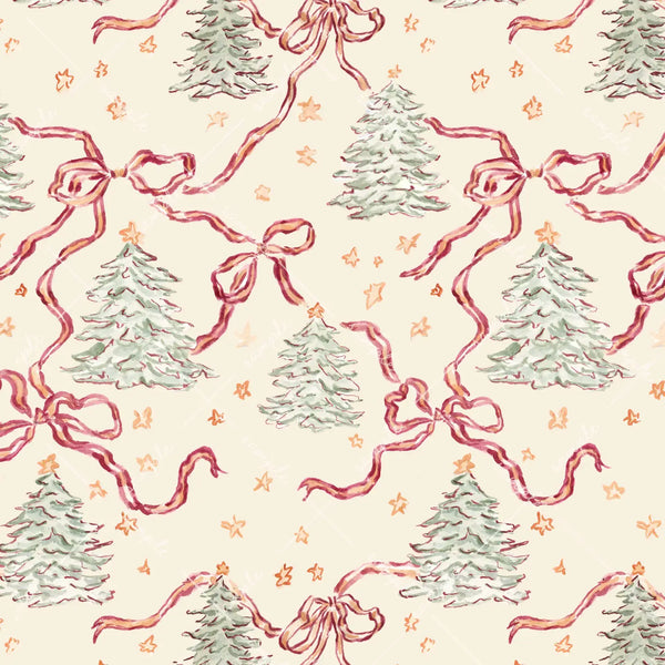 Trees and Bows Gift Wrap