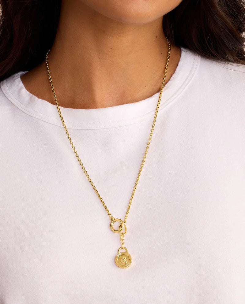 Avery Mini Fleur De Lis Coin Necklace