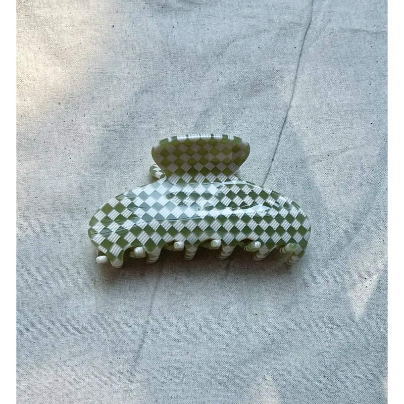 Olive Checker Everyday Claw