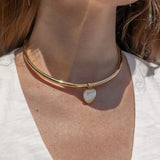 Gemma Mother of Pearl Heart Choker Necklace
