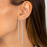Thin Tennis Loop Earrings