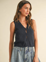 Hook & Eye Closer Vest Cardigan