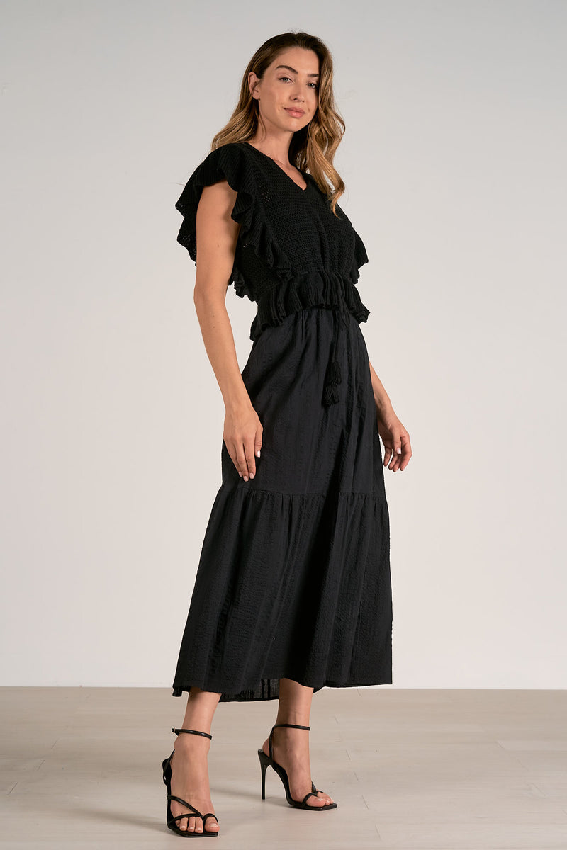 Mixed Media Maxi Dress Traveling Chic Boutique, VA Mixed Media Maxi Dress Traveling Chic Boutique, VA