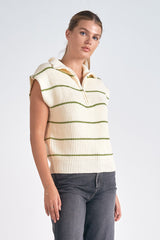 Sage Stripe Sweater Vest