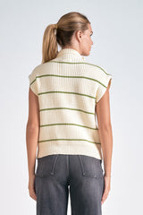 Sage Stripe Sweater Vest