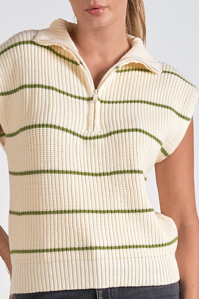 Sage Stripe Sweater Vest