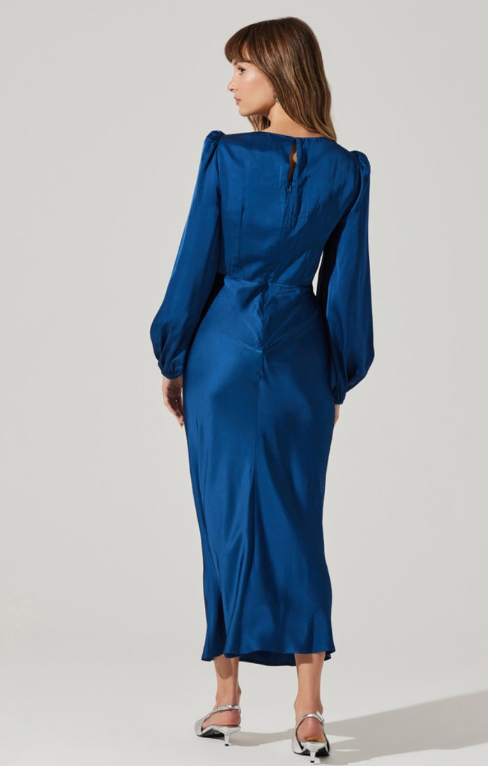suzy satin cutout maxi dress Satin Twist Cutout Maxi Dress in Red
