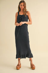 Navy Crochet Knitted Set