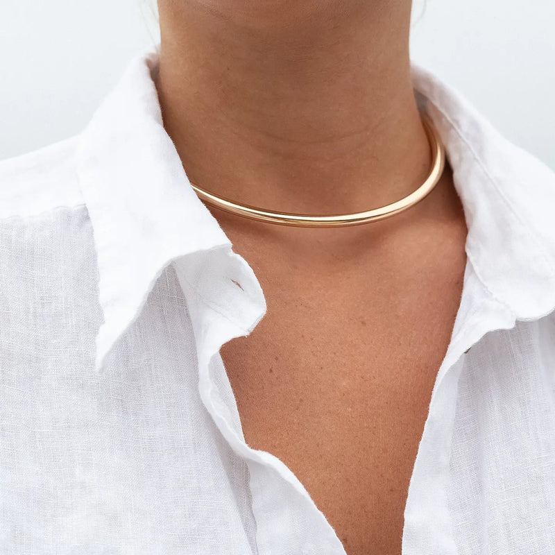 Gemma Mother of Pearl Heart Choker Necklace