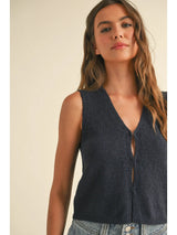 Hook & Eye Closer Vest Cardigan