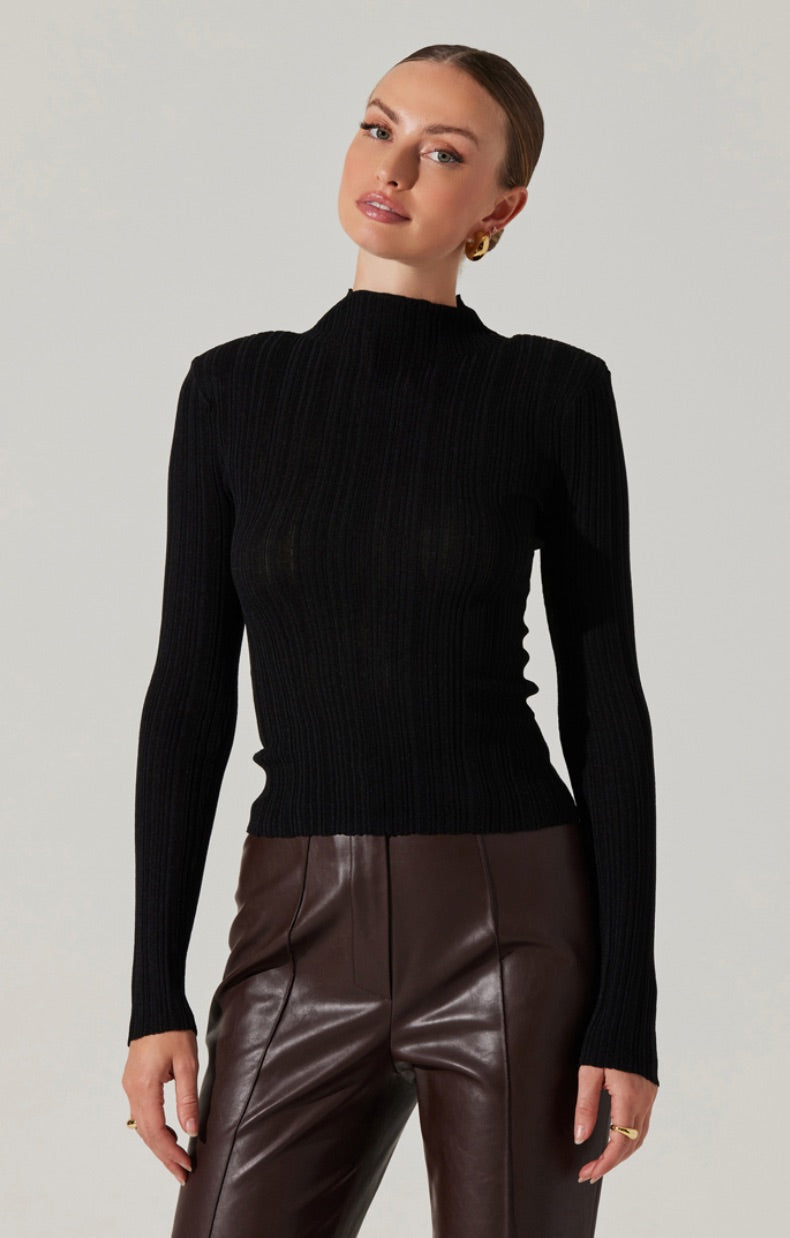 Roslin Ribbed Mock Neck Sweater