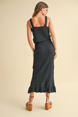 Navy Crochet Knitted Set