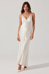 Maxime Pearl Straps Maxi Dress