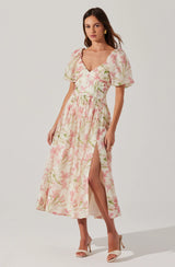 Sasilia Floral Puff Sleeve Dress