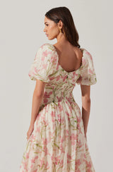 Sasilia Floral Puff Sleeve Dress