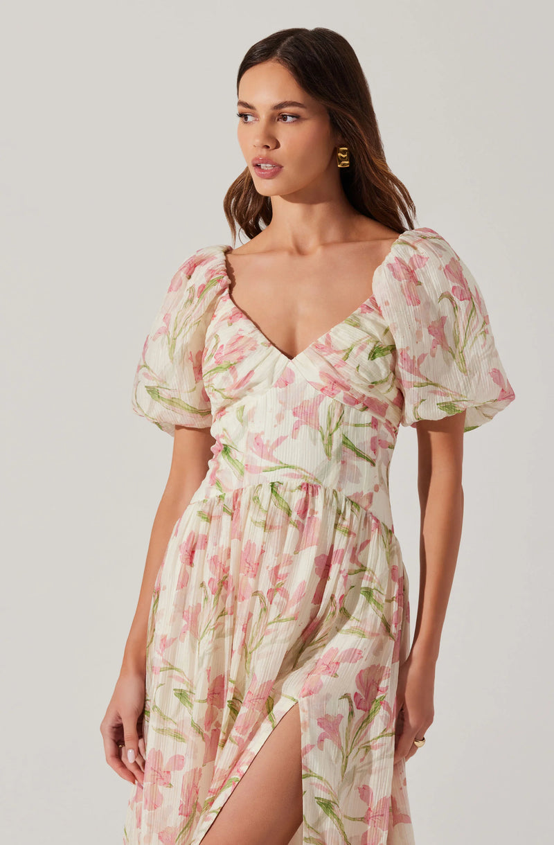 Sasilia Floral Puff Sleeve Dress