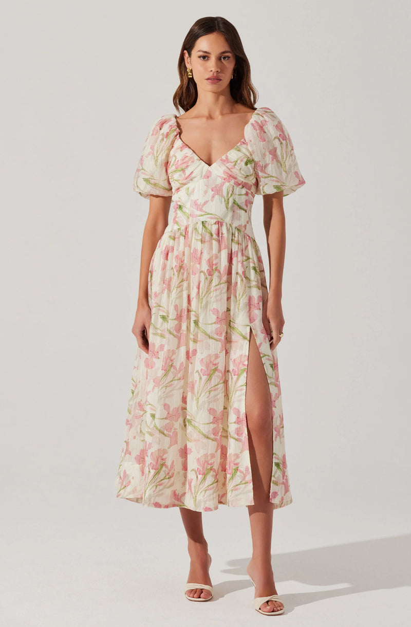 Sasilia Floral Puff Sleeve Dress