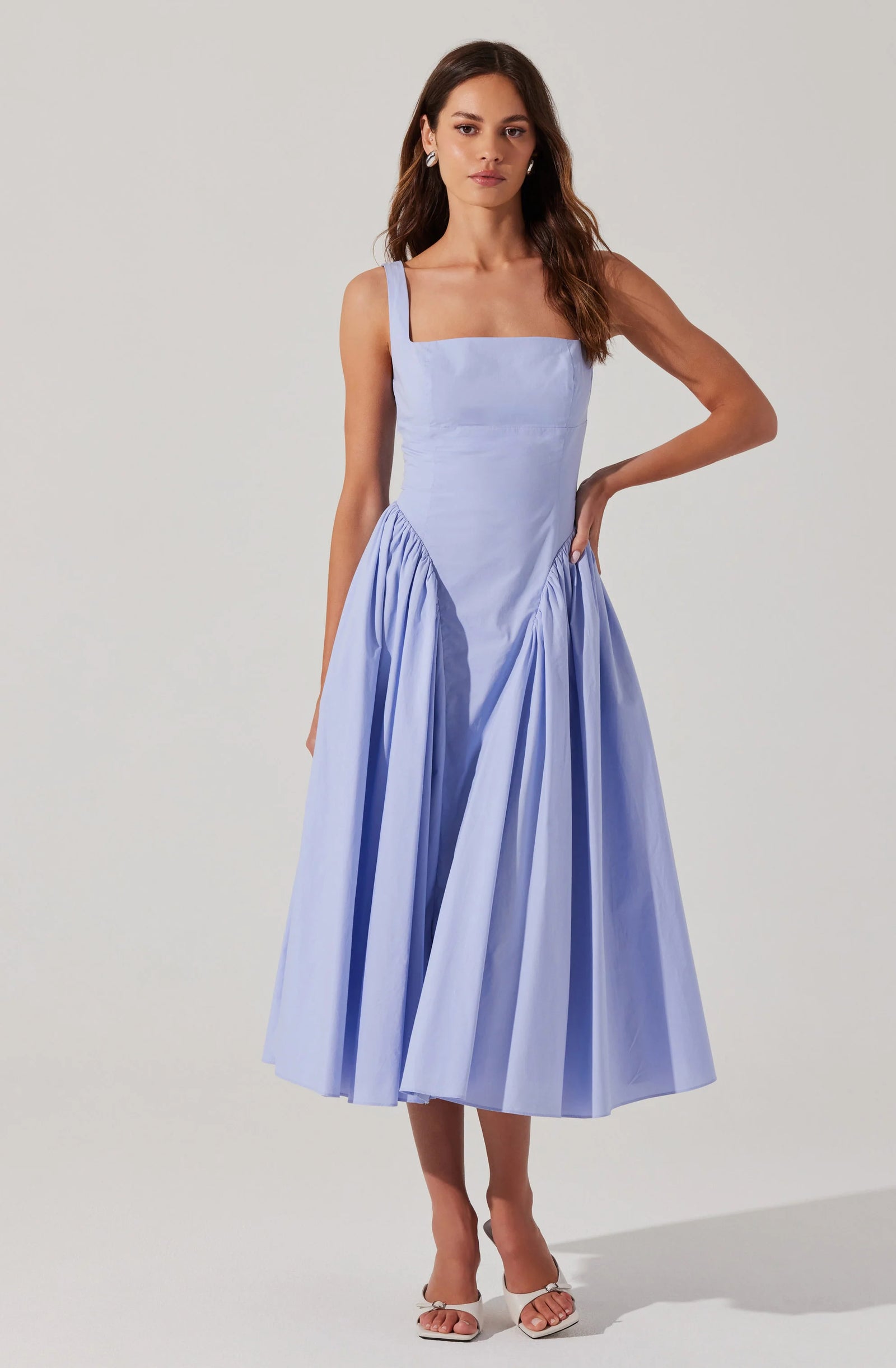sachin and babi light blue dress 100% Organic Cotton Drop Waist Shirt Dress