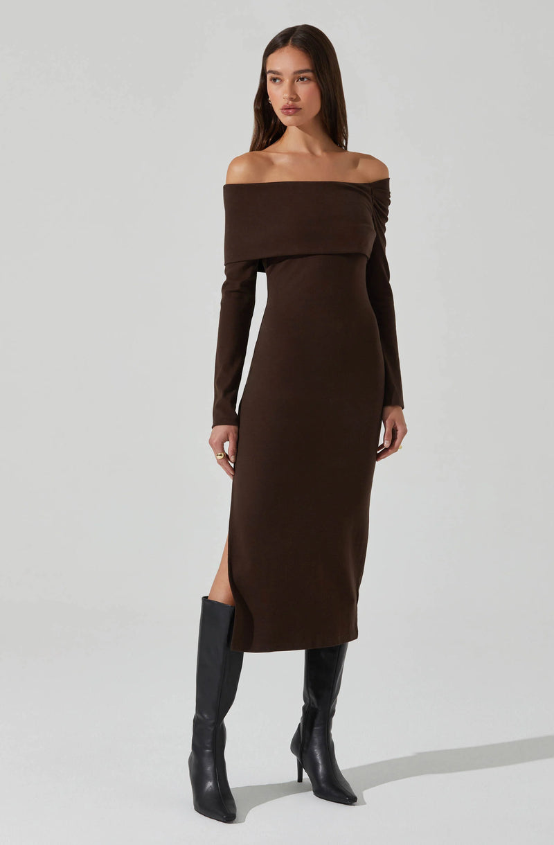 Jada Off the Shoulder Midi Dress