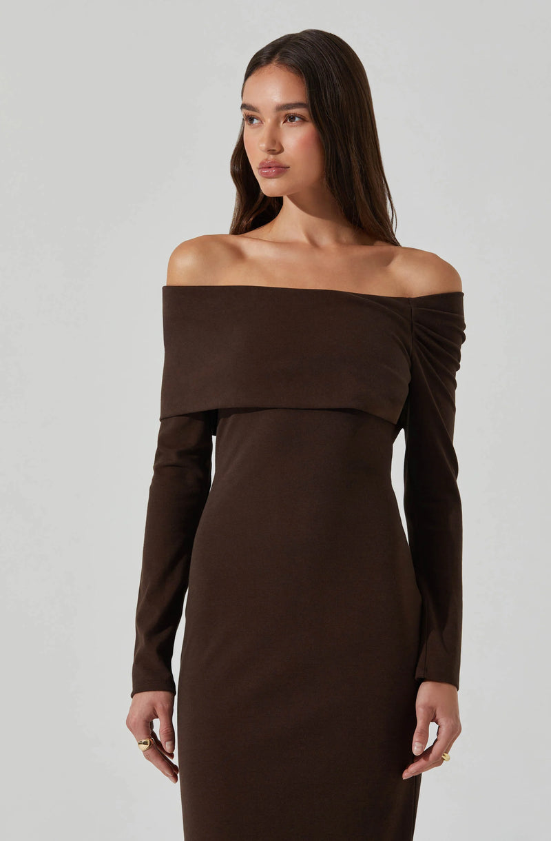 Jada Off the Shoulder Midi Dress