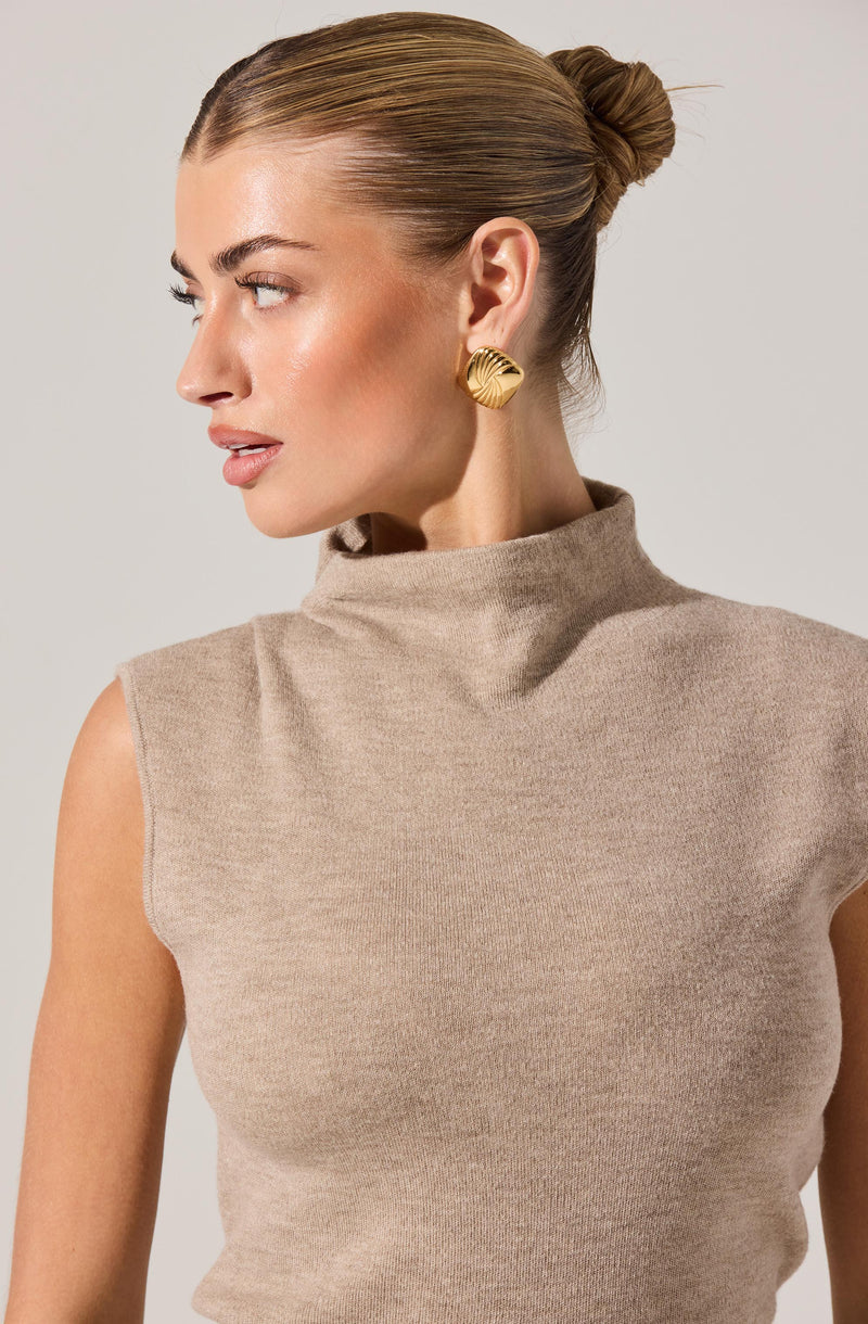 Deora Sleeveless Mock Neck Sweater