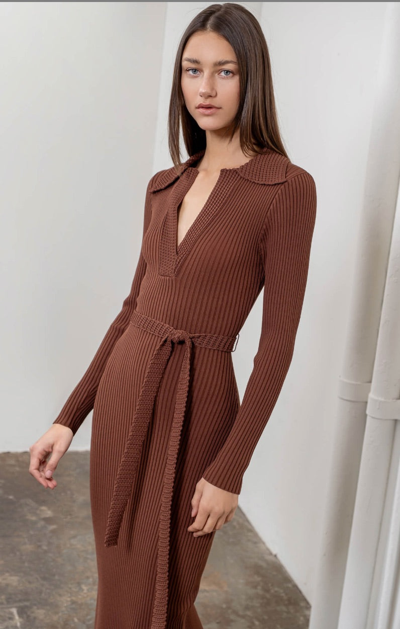 Long Sleeve Knit Midi Dress